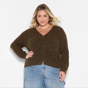 Wild Fable V neck cardigan. Dark brown